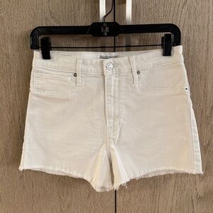 A&F High waisted White Denim Shorts